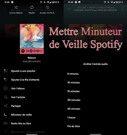 minuteur de veille sur Spotify
