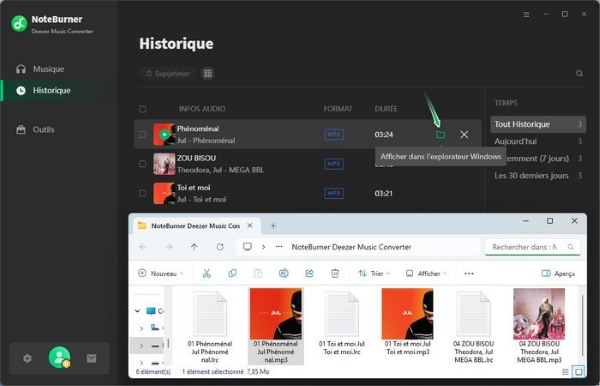 la musique deezer convertie