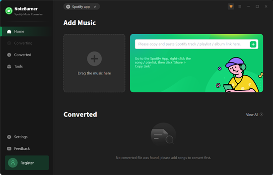 noteburner sp converter interface