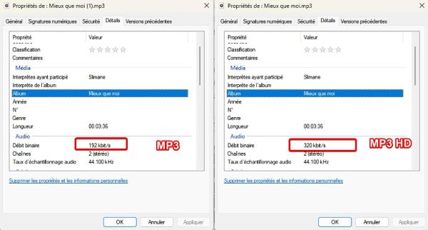 qualite audio de notube musique convertie