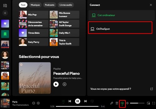 connecter votre compte Spotify