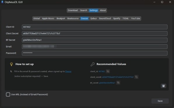 orpheusdl gui Deezer