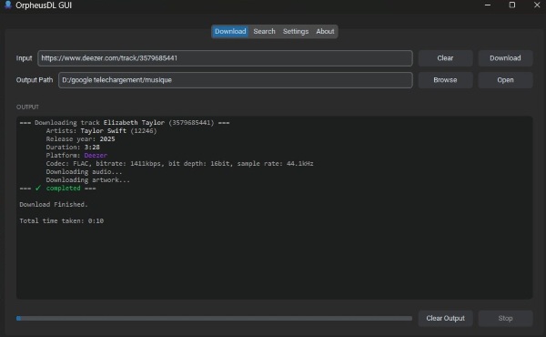 orpheusdl gui téléchargement