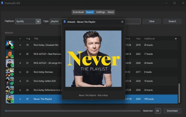 OrpheusDL-GUI Spotify