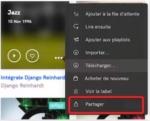 partager et copier le lien musical Qobuz