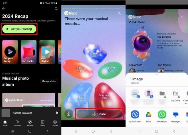 Partager youtube music recap