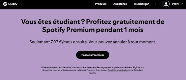 Spotify premium étudiant