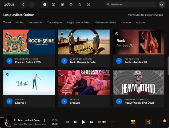 qobuz interface