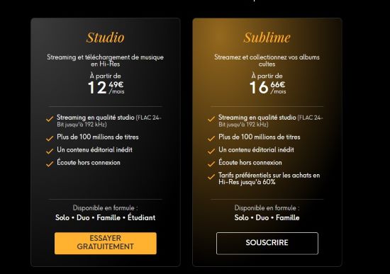 Qobuz prix