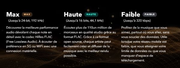 Qualité sonore tidal