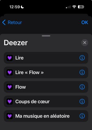 deezer raccourcis