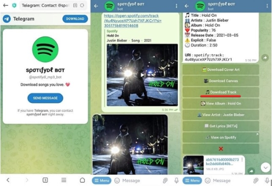 télécharger de la musique Spotify avec bot