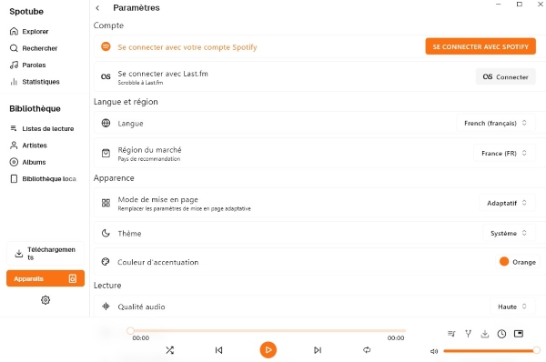 se connecter à Spotify 