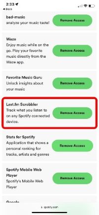 Supprimer Last.fm de Spotify