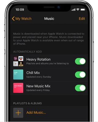 synchroniser spotify avec l'apple watch
