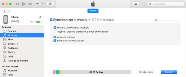 synchroniser avec itunes