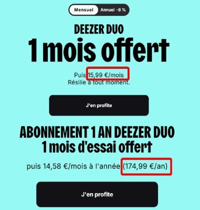tarif deezer duo