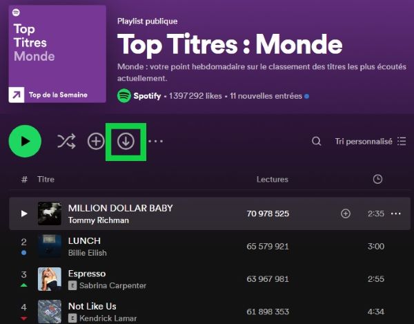 télécharger playlist avec premium