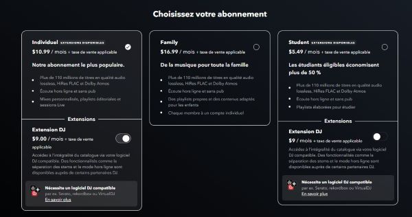 Tidal abonnement