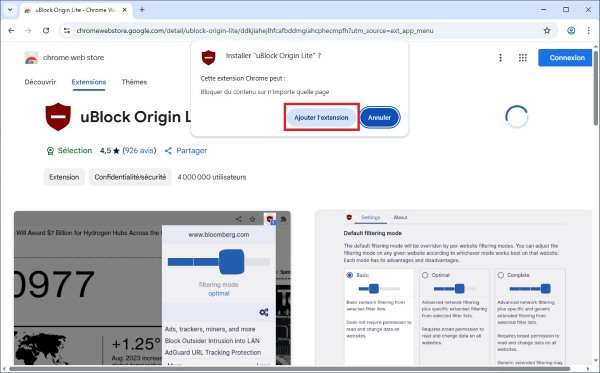 uBlock orgine lite