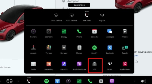 usb tesla
