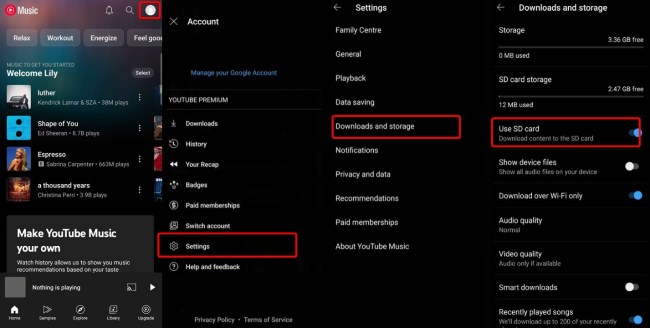 utiliser la carte SD