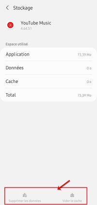 vider le cache youtube music
