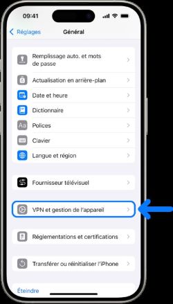 gestion de l'appareil