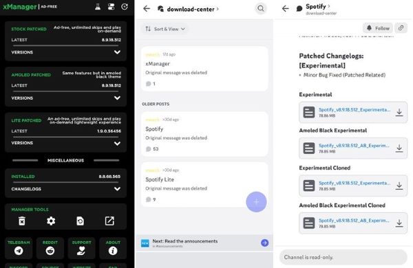 xmanager télécharger spotify apk