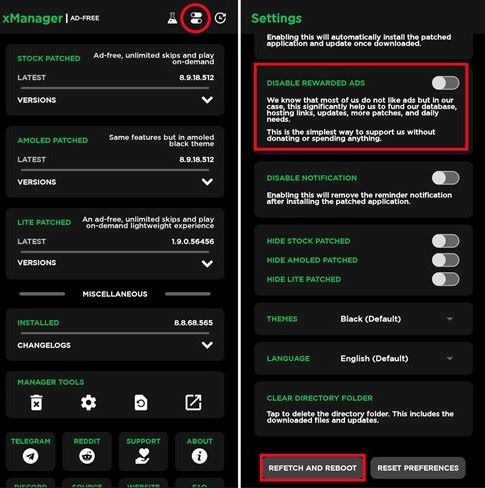 xmanager rafraîchir et redémarrer