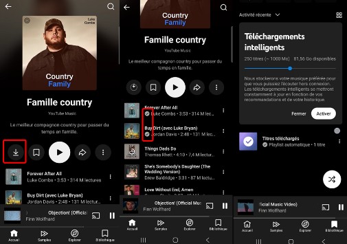 la musique téléchargée