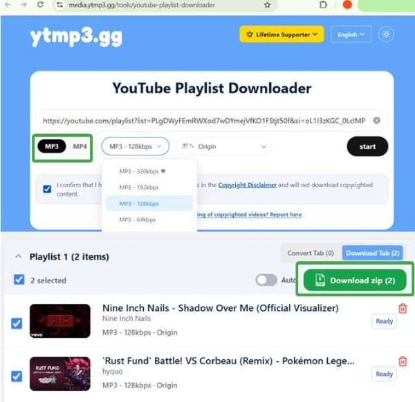 ytmp3 playlist downloader