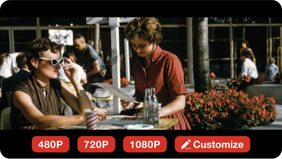 customize the video quality and size